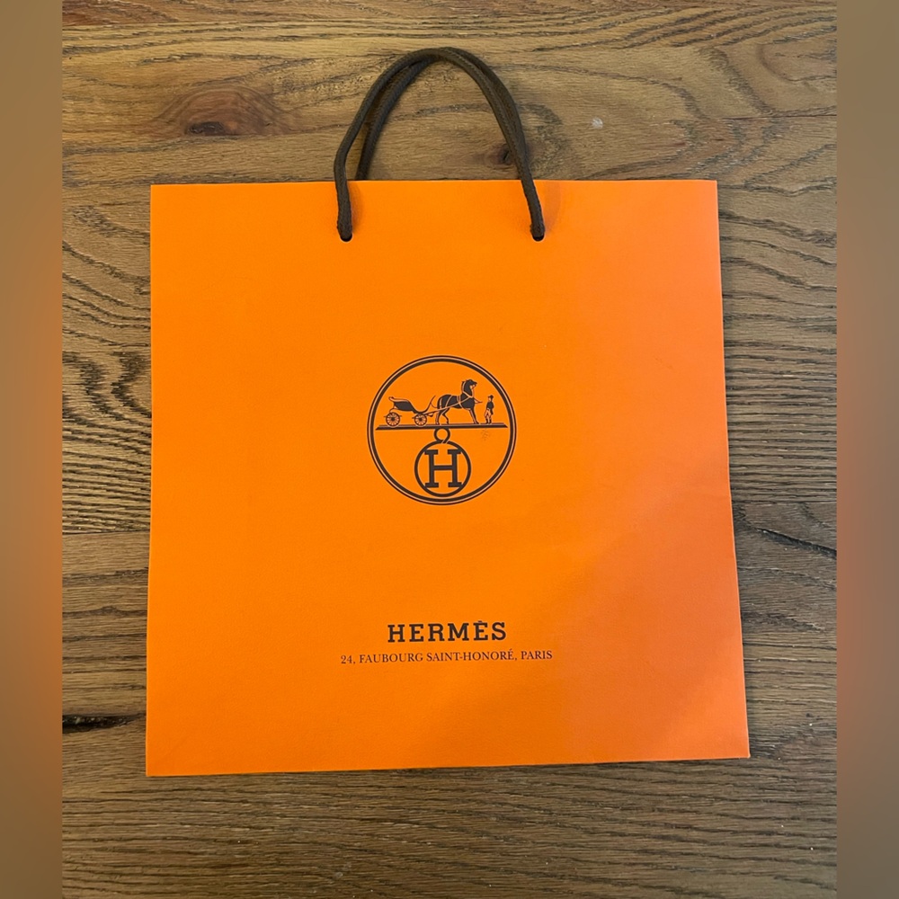 HWRMES ORANGE HARD SHOPPING BAG